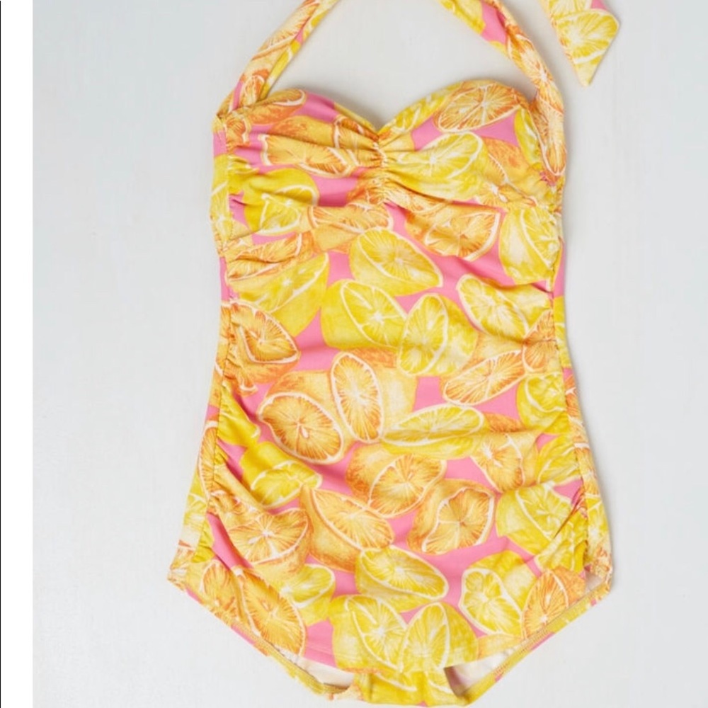 [SOLD] ModCloth Fruity Suity Swimsuit Citrus Sz16